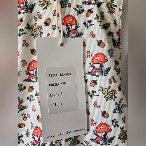 LA SOUL NWT Toadstool Print Sleeveless Dress. Size Large - Picture 10 of 14